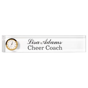 Custom Clock Desk Nameplate