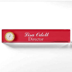 Custom Clock Desk Nameplate
