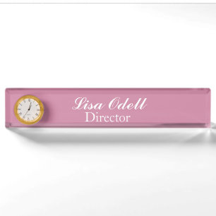 Custom Clock Desk Nameplate