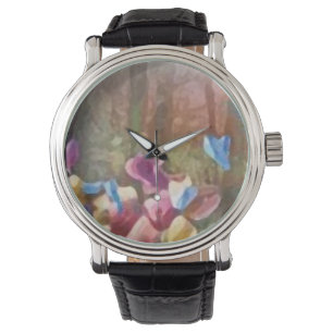 Custom clock flower watch