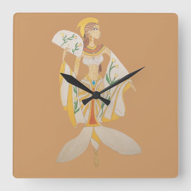 CUSTOM CLOCK- GODDESS#2 SQUARE WALL CLOCK (Front)