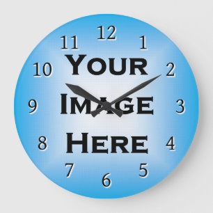 Custom Clock With Thin Black Numbers Drop Shadow