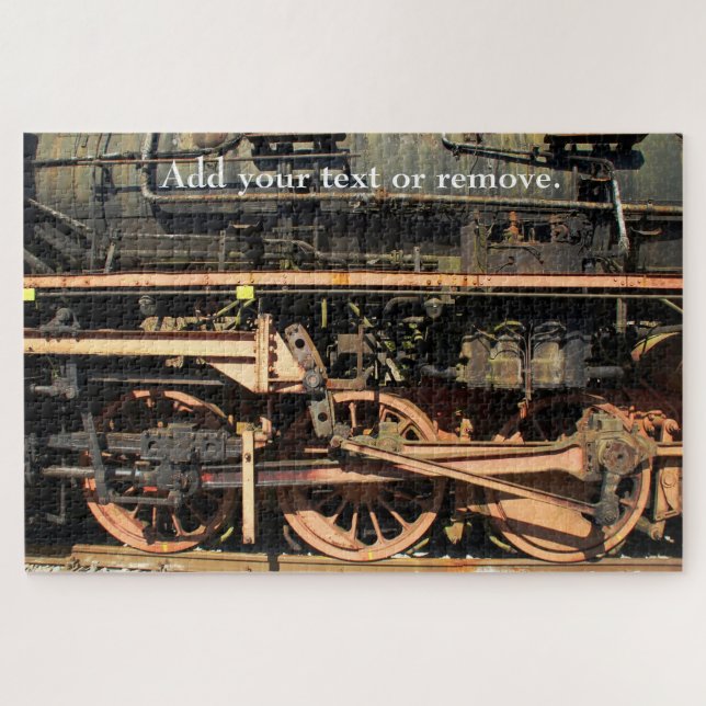 Custom, close up of steam train wheels & pistons: jigsaw puzzle (Horizontal)