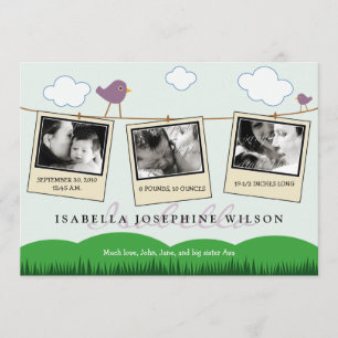 :custom: Clothesline Birth Announcement