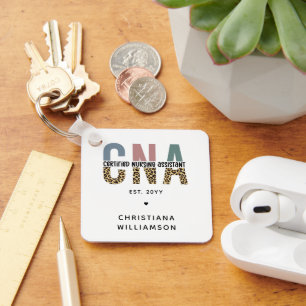 Custom CNA Certified Nursing Assistant Gifts Key Ring