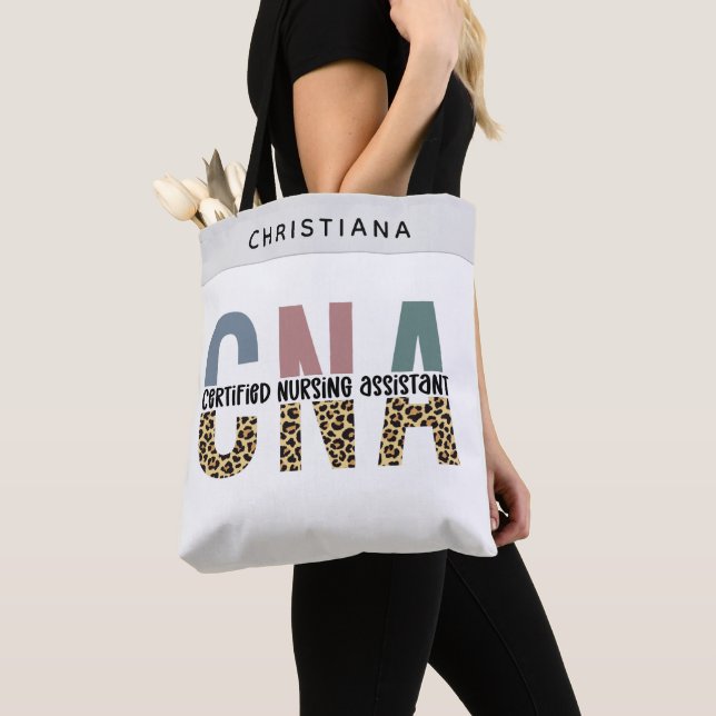 Custom CNA Certified Nursing Assistant Gifts Tote Bag (Close Up)