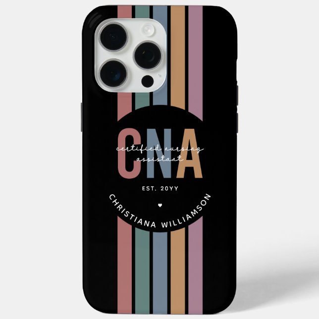Custom CNA Retro Certified Nursing Assistant Gifts Case-Mate iPhone Case (Back)