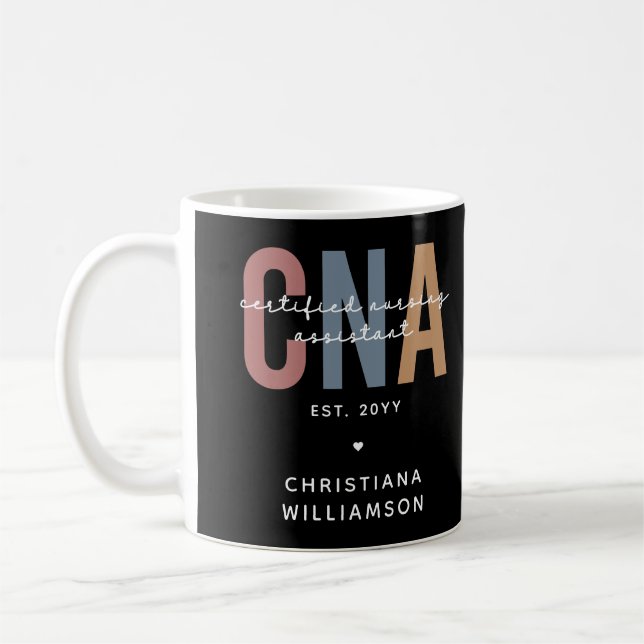 Custom CNA Retro Certified Nursing Assistant Gifts Coffee Mug (Left)