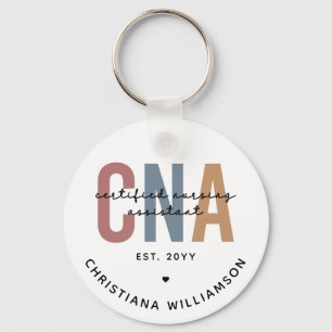 Custom CNA Retro Certified Nursing Assistant Gifts Key Ring