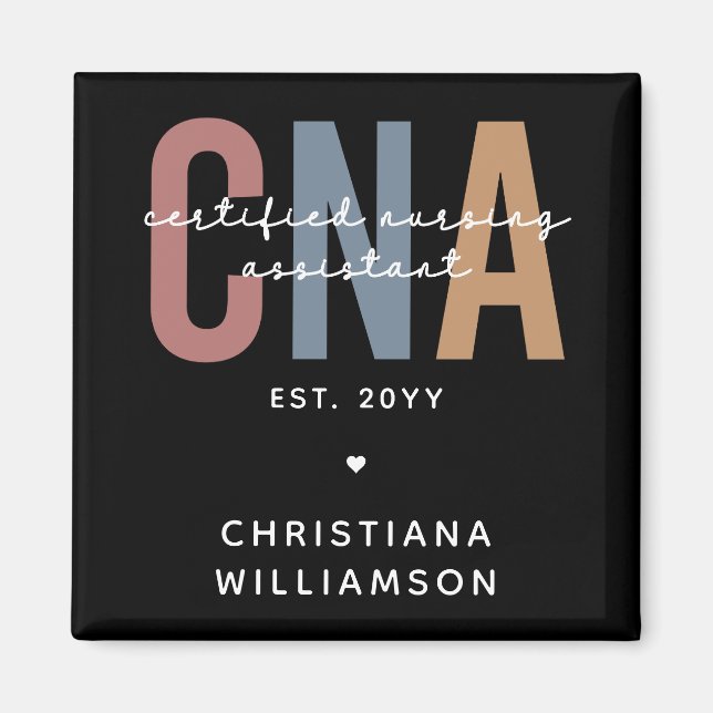 Custom CNA Retro Certified Nursing Assistant Gifts Magnet (Front)