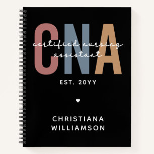 Custom CNA Retro Certified Nursing Assistant Gifts Notebook