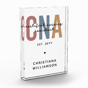 Custom CNA Retro Certified Nursing Assistant Gifts Photo Block