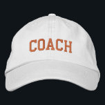 Custom Coach Gift Embroidered Hat<br><div class="desc">Show your appreciation with a custom embroidered “COACH” baseball cap, designed in a bold athletic block style for a classic, sporty look. Easily personalize it using the design tools—change the font, select thread colors, or add a coach’s name or team mascot to make it truly one of a kind. Available...</div>