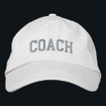 Custom Coach Gift Embroidered Hat<br><div class="desc">Show your appreciation with a custom embroidered “COACH” baseball cap, designed in a bold athletic block style for a classic, sporty look. Easily personalize it using the design tools—change the font, select thread colors, or add a coach’s name or team mascot to make it truly one of a kind. Available...</div>