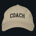 Custom Coach Gift Embroidered Hat<br><div class="desc">Show your appreciation with a custom embroidered “COACH” baseball cap, designed in a bold athletic block style for a classic, sporty look. Easily personalize it using the design tools—change the font, select thread colors, or add a coach’s name or team mascot to make it truly one of a kind. Available...</div>