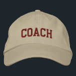 Custom Coach Gift Embroidered Hat<br><div class="desc">Show your appreciation with a custom embroidered “COACH” baseball cap, designed in a bold athletic block style for a classic, sporty look. Easily personalize it using the design tools—change the font, select thread colors, or add a coach’s name or team mascot to make it truly one of a kind. Available...</div>