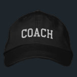 Custom Coach Gift Embroidered Hat<br><div class="desc">Show your appreciation with a custom embroidered “COACH” baseball cap, designed in a bold athletic block style for a classic, sporty look. Easily personalize it using the design tools—change the font, select thread colors, or add a coach’s name or team mascot to make it truly one of a kind. Available...</div>
