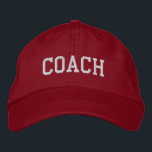 Custom Coach Gift Embroidered Hat<br><div class="desc">Show your appreciation with a custom embroidered “COACH” baseball cap, designed in a bold athletic block style for a classic, sporty look. Easily personalize it using the design tools—change the font, select thread colors, or add a coach’s name or team mascot to make it truly one of a kind. Available...</div>