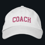 Custom Coach Gift Embroidered Hat<br><div class="desc">Show your appreciation with a custom embroidered “COACH” baseball cap, designed in a bold athletic block style for a classic, sporty look. Easily personalize it using the design tools—change the font, select thread colors, or add a coach’s name or team mascot to make it truly one of a kind. Available...</div>