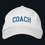 Custom Coach Gift Embroidered Hat<br><div class="desc">Show your appreciation with a custom embroidered “COACH” baseball cap, designed in a bold athletic block style for a classic, sporty look. Easily personalize it using the design tools—change the font, select thread colors, or add a coach’s name or team mascot to make it truly one of a kind. Available...</div>