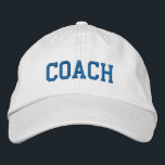 Custom Coach Gift Embroidered Hat<br><div class="desc">Show your appreciation with a custom embroidered “COACH” baseball cap, designed in a bold athletic block style for a classic, sporty look. Easily personalize it using the design tools—change the font, select thread colors, or add a coach’s name or team mascot to make it truly one of a kind. Available...</div>