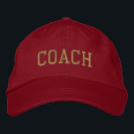 Custom Coach Gift Embroidered Hat<br><div class="desc">Show your appreciation with a custom embroidered “COACH” baseball cap, designed in a bold athletic block style for a classic, sporty look. Easily personalize it using the design tools—change the font, select thread colors, or add a coach’s name or team mascot to make it truly one of a kind. Available...</div>