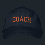 Custom Coach Gift Embroidered Hat<br><div class="desc">Show your appreciation with a custom embroidered “COACH” baseball cap, designed in a bold athletic block style for a classic, sporty look. Easily personalize it using the design tools—change the font, select thread colors, or add a coach’s name or team mascot to make it truly one of a kind. Available...</div>