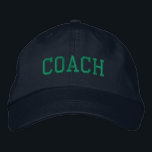 Custom Coach Gift Embroidered Hat<br><div class="desc">Show your appreciation with a custom embroidered “COACH” baseball cap, designed in a bold athletic block style for a classic, sporty look. Easily personalize it using the design tools—change the font, select thread colors, or add a coach’s name or team mascot to make it truly one of a kind. Available...</div>