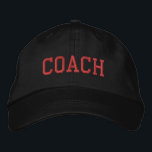 Custom Coach Gift Embroidered Hat<br><div class="desc">Show your appreciation with a custom embroidered “COACH” baseball cap, designed in a bold athletic block style for a classic, sporty look. Easily personalize it using the design tools—change the font, select thread colors, or add a coach’s name or team mascot to make it truly one of a kind. Available...</div>