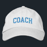 Custom Coach Gift Embroidered Hat<br><div class="desc">Show your appreciation with a custom embroidered “COACH” baseball cap, designed in a bold athletic block style for a classic, sporty look. Easily personalize it using the design tools—change the font, select thread colors, or add a coach’s name or team mascot to make it truly one of a kind. Available...</div>