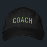 Custom Coach Gift Embroidered Hat<br><div class="desc">Show your appreciation with a custom embroidered “COACH” baseball cap, designed in a bold athletic block style for a classic, sporty look. Easily personalize it using the design tools—change the font, select thread colors, or add a coach’s name or team mascot to make it truly one of a kind. Available...</div>