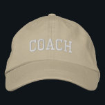 Custom Coach Gift Embroidered Hat<br><div class="desc">Show your appreciation with a custom embroidered “COACH” baseball cap, designed in a bold athletic block style for a classic, sporty look. Easily personalize it using the design tools—change the font, select thread colors, or add a coach’s name or team mascot to make it truly one of a kind. Available...</div>