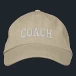 Custom Coach Gift Embroidered Hat<br><div class="desc">Show your appreciation with a custom embroidered “COACH” baseball cap, designed in a bold athletic block style for a classic, sporty look. Easily personalize it using the design tools—change the font, select thread colors, or add a coach’s name or team mascot to make it truly one of a kind. Available...</div>