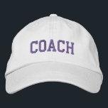 Custom Coach Gift Embroidered Hat<br><div class="desc">Show your appreciation with a custom embroidered “COACH” baseball cap, designed in a bold athletic block style for a classic, sporty look. Easily personalize it using the design tools—change the font, select thread colors, or add a coach’s name or team mascot to make it truly one of a kind. Available...</div>