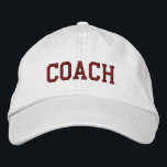Custom Coach Gift Embroidered Hat<br><div class="desc">Show your appreciation with a custom embroidered “COACH” baseball cap, designed in a bold athletic block style for a classic, sporty look. Easily personalize it using the design tools—change the font, select thread colors, or add a coach’s name or team mascot to make it truly one of a kind. Available...</div>