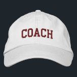 Custom Coach Gift Embroidered Hat<br><div class="desc">Show your appreciation with a custom embroidered “COACH” baseball cap, designed in a bold athletic block style for a classic, sporty look. Easily personalize it using the design tools—change the font, select thread colors, or add a coach’s name or team mascot to make it truly one of a kind. Available...</div>
