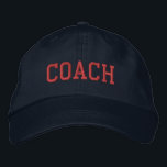 Custom Coach Gift Embroidered Hat<br><div class="desc">Show your appreciation with a custom embroidered “COACH” baseball cap, designed in a bold athletic block style for a classic, sporty look. Easily personalize it using the design tools—change the font, select thread colors, or add a coach’s name or team mascot to make it truly one of a kind. Available...</div>