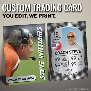 Custom Coach Trading Card, Silver Shield Coach Calling Card