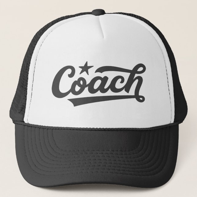 Custom Coach Trucker Hat – Personalised Team Logo  (Front)
