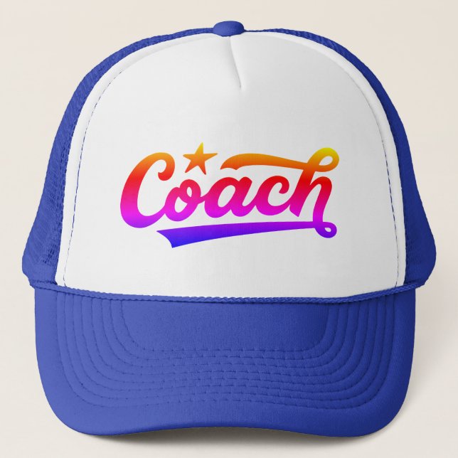 Custom Coach Trucker Hat – Personalised Team Logo  (Front)