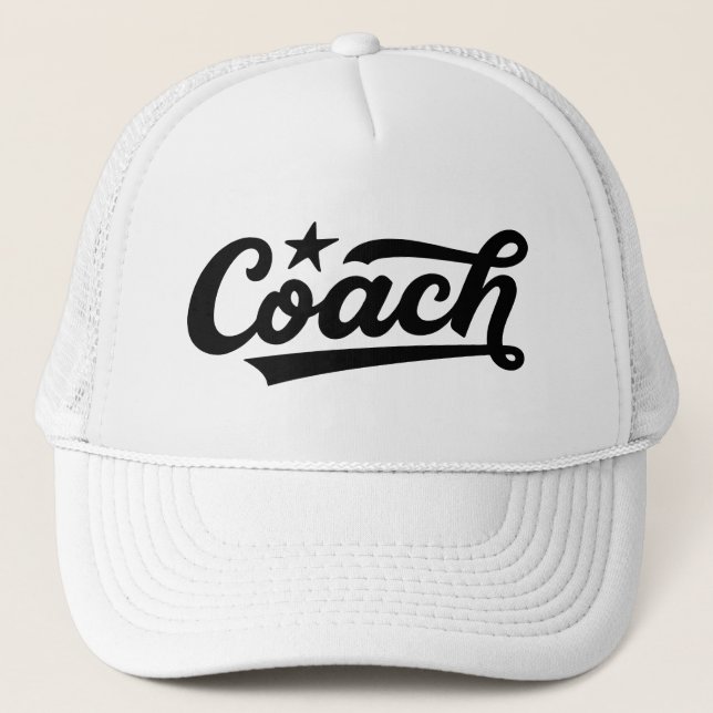 Custom Coach Trucker Hat – Personalised Team Logo  (Front)