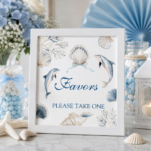 Custom Coastal Baby Shower Boy Favours Sign