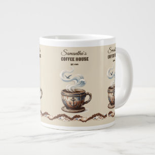 Custom Coastal Cafe Branding  Large Coffee Mug