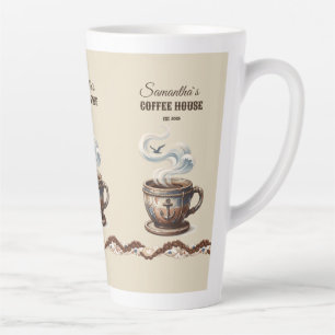 Custom Coastal Cafe Branding  Latte Mug