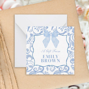 Custom Coastal Grandmother Blue Gift enclosure Card