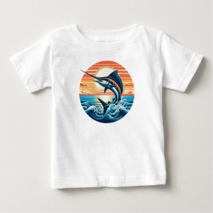 Custom Coastal/nautical/beach marlin sunset Baby T-Shirt