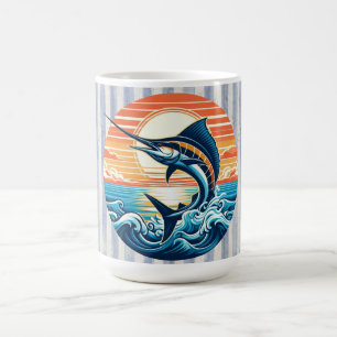 Custom Coastal/nautical/beach marlin sunset Coffee Mug