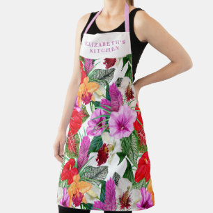 Custom Coastal Paradise Blooms Apron