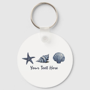 Custom Coastal Seashells Treasure Ocean Summer    Key Ring