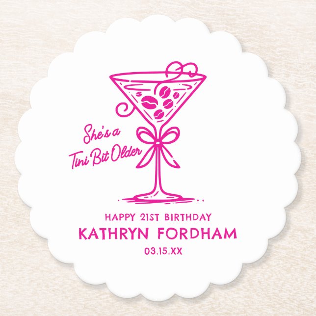 Custom Coaster 21st Birthday Espresso Martini (Front)
